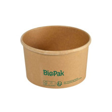 Biopak 550ml 117 x 117 x 74 mm Ronda Slim valkoinen kartonki/PLA kulho 35kpl